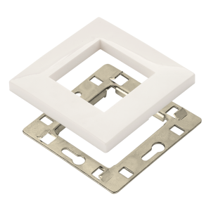 45х45 faceplate with mounting frame, white 45х45 faceplate with mounting frame, white